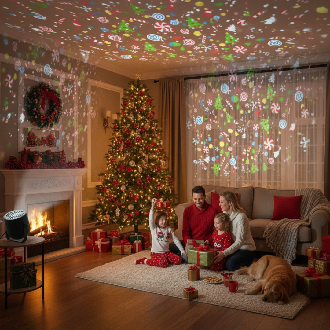 ChristmasGlow Projector™️ – En betagende sne- og lyseffekt til enhver anledning