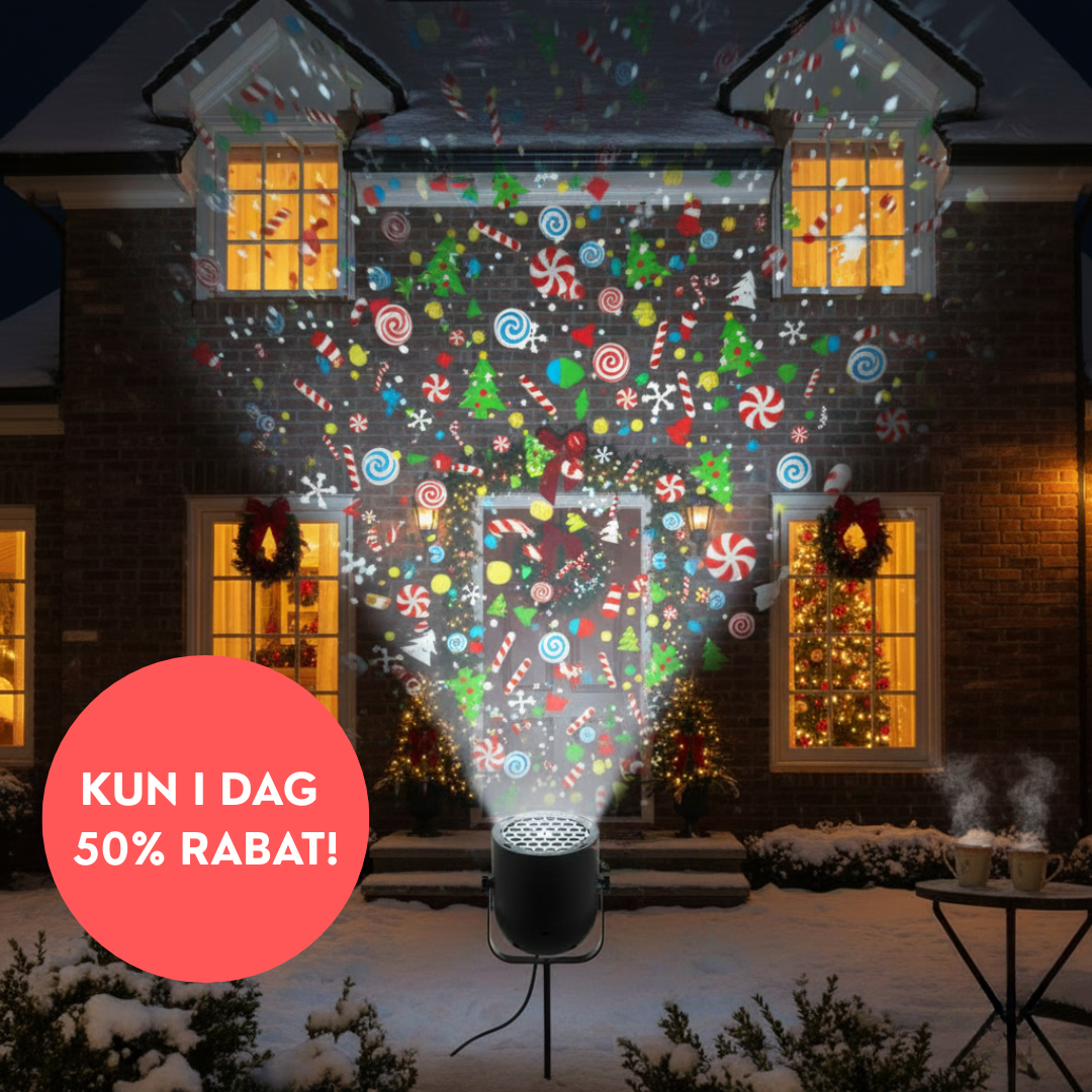 ChristmasGlow Projector™️ – En betagende sne- og lyseffekt til enhver anledning